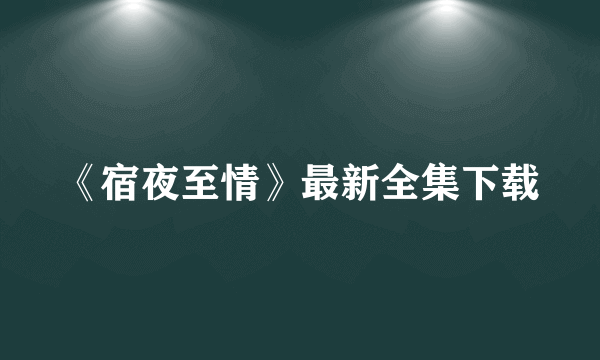 《宿夜至情》最新全集下载