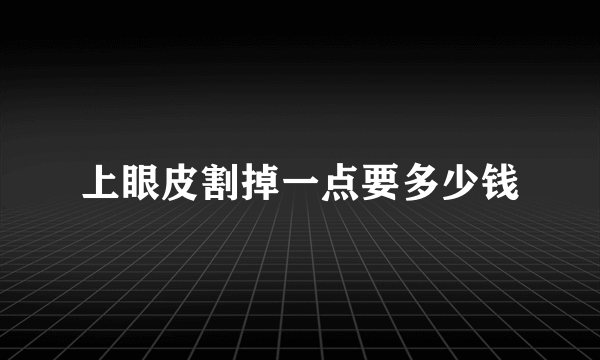 上眼皮割掉一点要多少钱