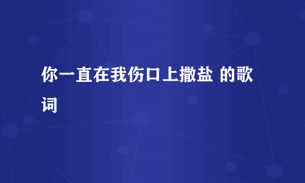 你一直在我伤口上撒盐 的歌词