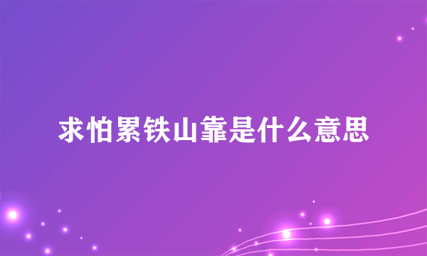 求怕累铁山靠是什么意思