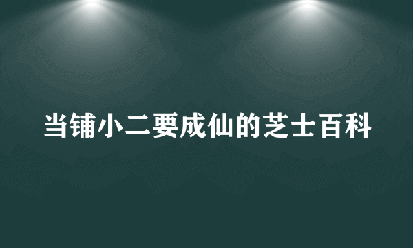 当铺小二要成仙的芝士百科