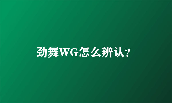 劲舞WG怎么辨认？