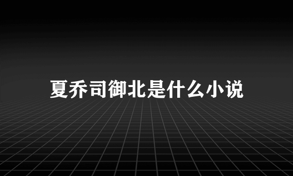 夏乔司御北是什么小说