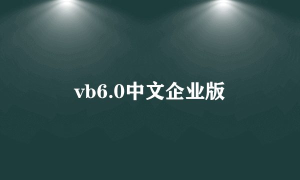 vb6.0中文企业版