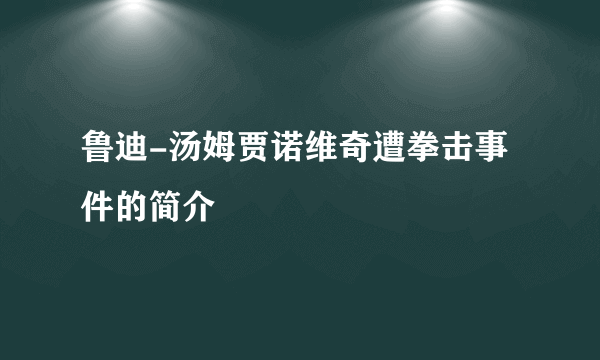 鲁迪-汤姆贾诺维奇遭拳击事件的简介