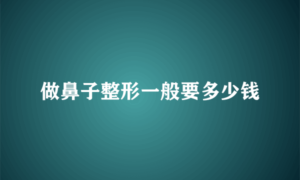 做鼻子整形一般要多少钱