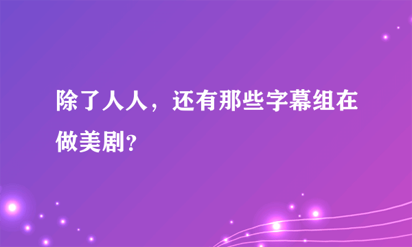 除了人人，还有那些字幕组在做美剧？