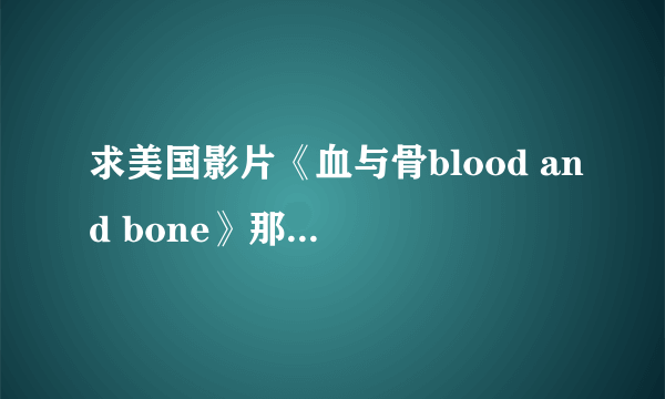 求美国影片《血与骨blood and bone》那个男主角详细资料