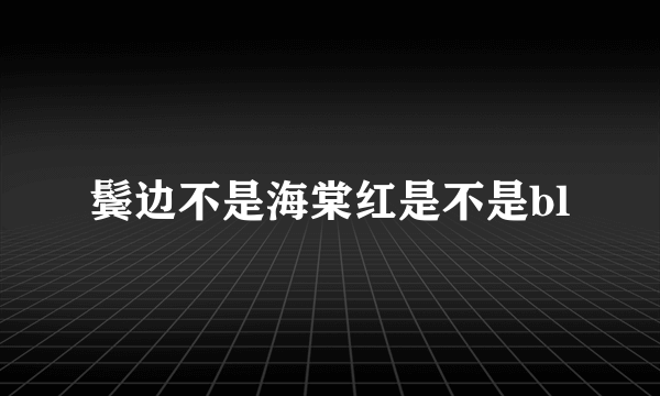 鬓边不是海棠红是不是bl