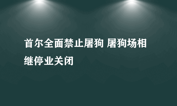 首尔全面禁止屠狗 屠狗场相继停业关闭