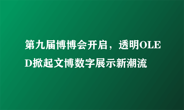 第九届博博会开启，透明OLED掀起文博数字展示新潮流