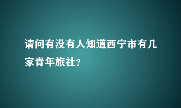 请问有没有人知道西宁市有几家青年旅社？