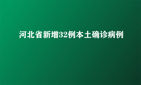 河北省新增32例本土确诊病例