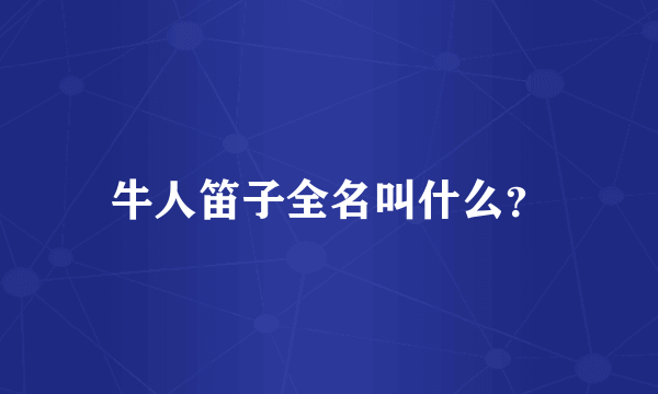 牛人笛子全名叫什么？