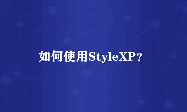 如何使用StyleXP？