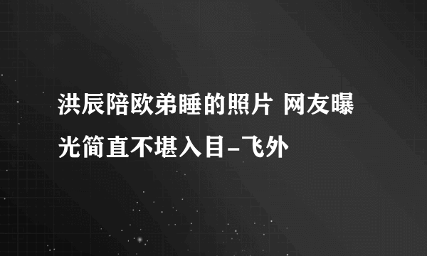 洪辰陪欧弟睡的照片 网友曝光简直不堪入目-飞外