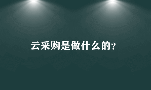 云采购是做什么的？