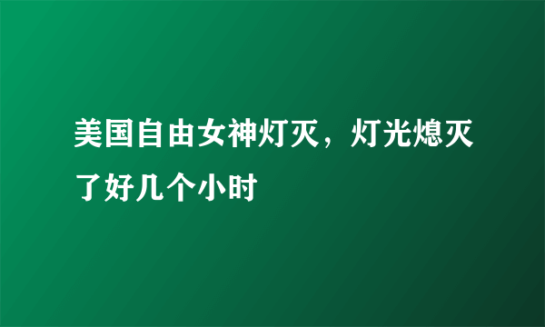 美国自由女神灯灭，灯光熄灭了好几个小时