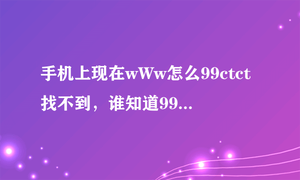 手机上现在wWw怎么99ctct找不到，谁知道99ctct>能用的是什么COM？