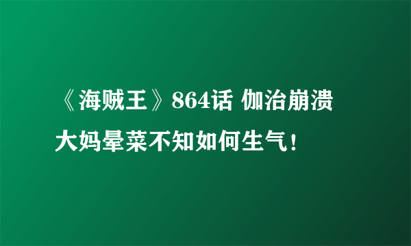 《海贼王》864话 伽治崩溃 大妈晕菜不知如何生气！