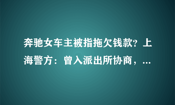 奔驰女车主被指拖欠钱款？上海警方：曾入派出所协商，无刑事犯罪, 你怎么看？