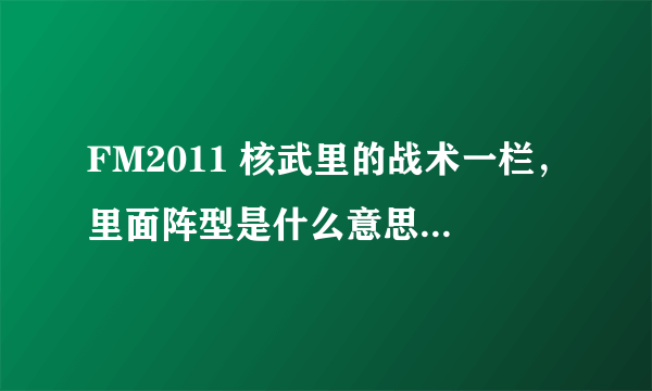 FM2011 核武里的战术一栏，里面阵型是什么意思？ 是电脑分析出来的本队最佳阵型吗？