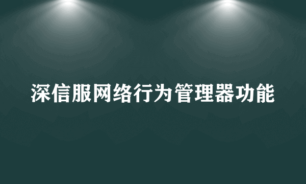 深信服网络行为管理器功能