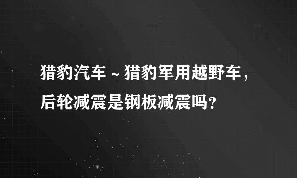 猎豹汽车～猎豹军用越野车，后轮减震是钢板减震吗？