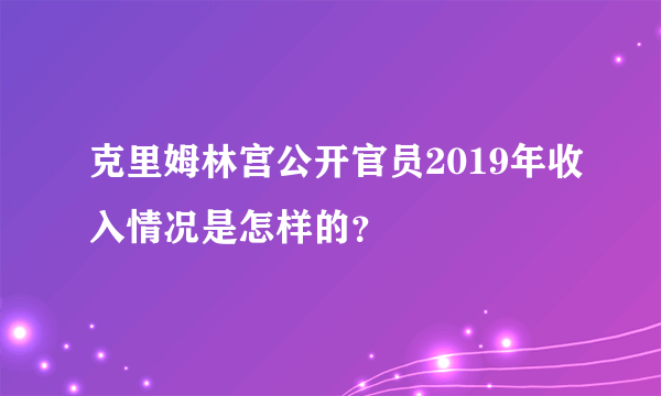 克里姆林宫公开官员2019年收入情况是怎样的？