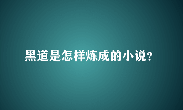 黑道是怎样炼成的小说？