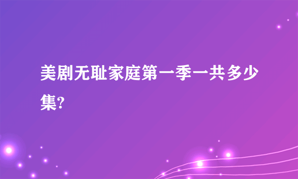 美剧无耻家庭第一季一共多少集?