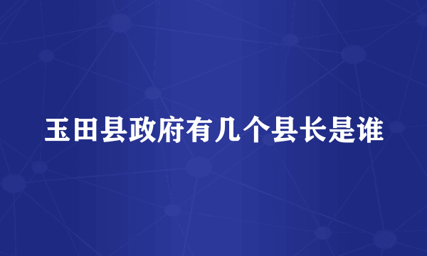 玉田县政府有几个县长是谁