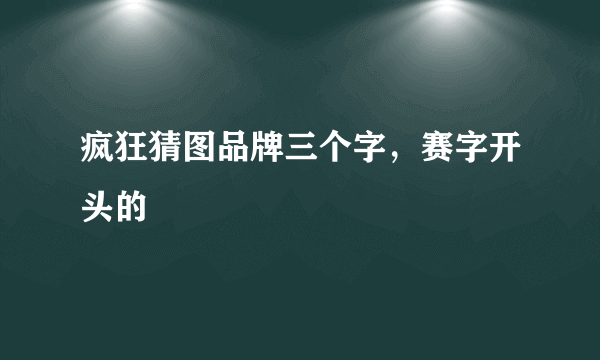 疯狂猜图品牌三个字，赛字开头的