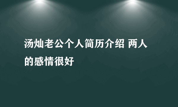 汤灿老公个人简历介绍 两人的感情很好