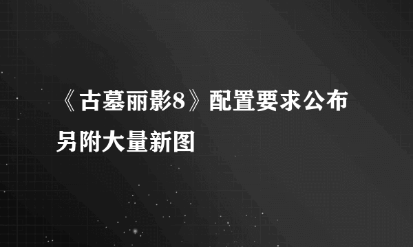 《古墓丽影8》配置要求公布 另附大量新图