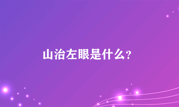 山治左眼是什么？