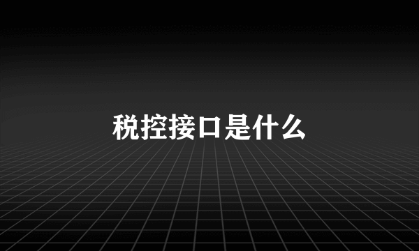 税控接口是什么