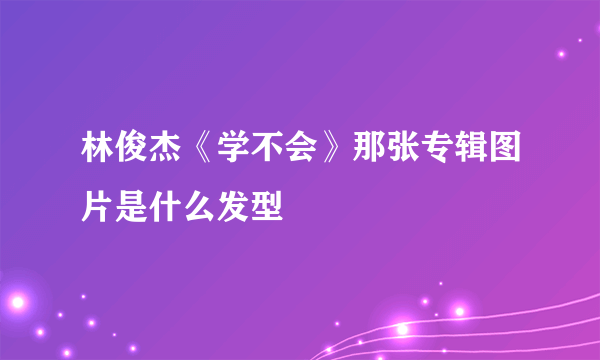 林俊杰《学不会》那张专辑图片是什么发型