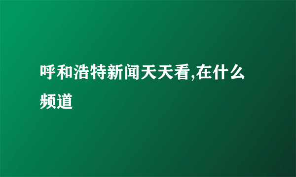 呼和浩特新闻天天看,在什么频道