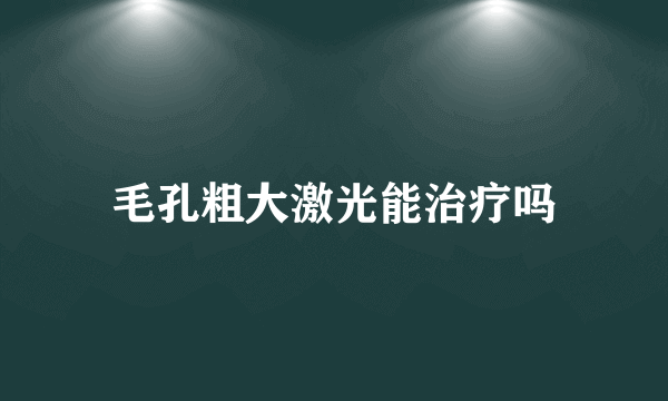 毛孔粗大激光能治疗吗