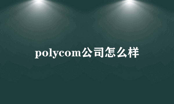 polycom公司怎么样