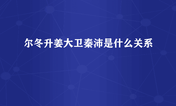 尔冬升姜大卫秦沛是什么关系