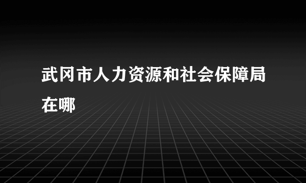 武冈市人力资源和社会保障局在哪