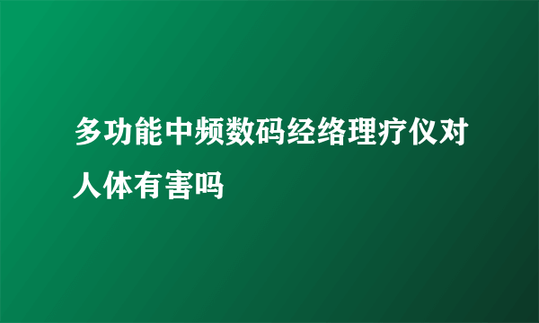 多功能中频数码经络理疗仪对人体有害吗