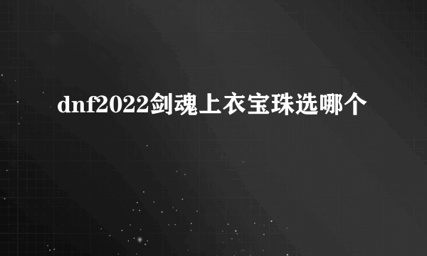 dnf2022剑魂上衣宝珠选哪个