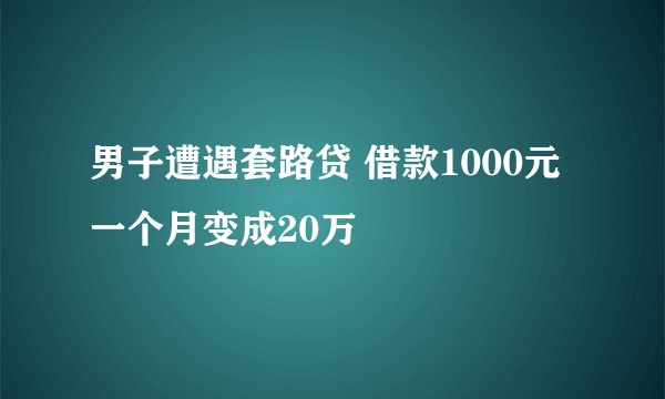 男子遭遇套路贷 借款1000元一个月变成20万