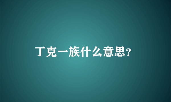 丁克一族什么意思？