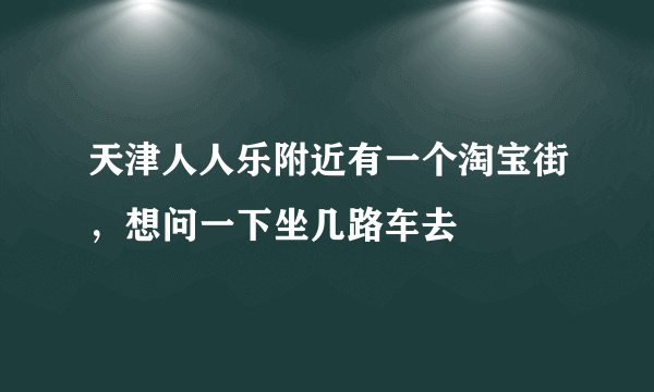 天津人人乐附近有一个淘宝街，想问一下坐几路车去