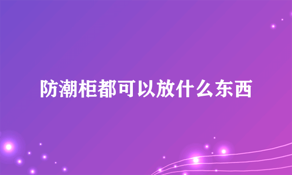 防潮柜都可以放什么东西