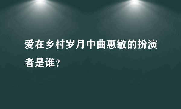 爱在乡村岁月中曲惠敏的扮演者是谁？